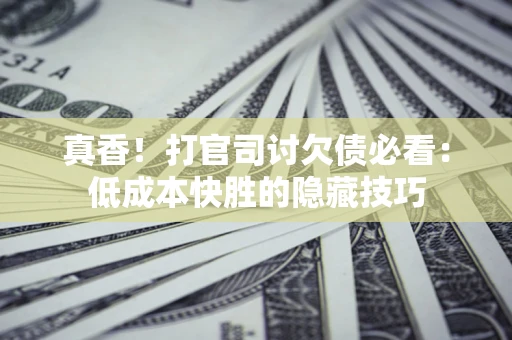 北京真香！打官司讨欠债必看：低成本快胜的隐藏技巧